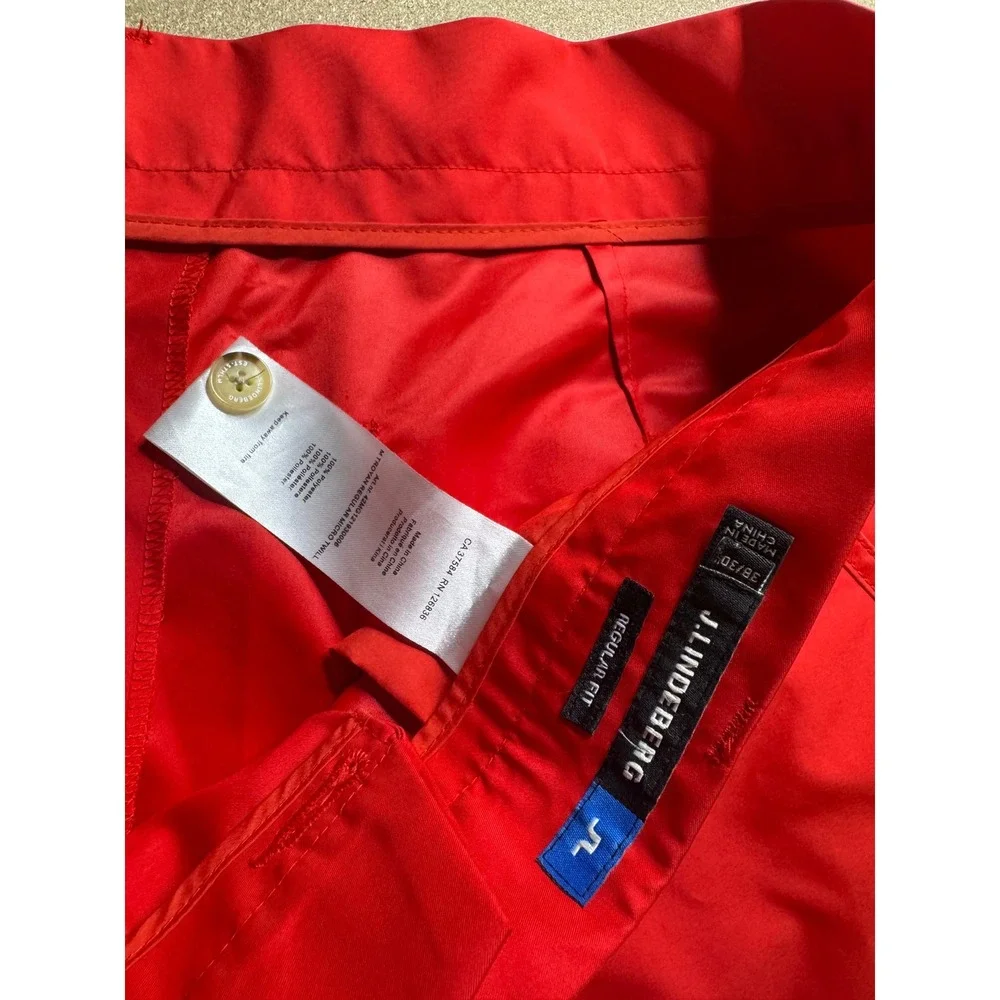 J.Lindeberg Troyan Regular Micro Twill Golf Pants Red Mens‎ 36/30 42MG121890006